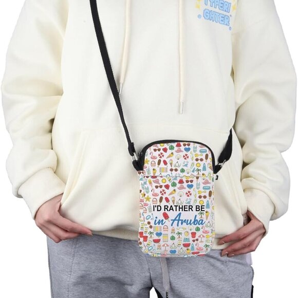 Aruba Lover Gift I'd Rather Be in Aruba Makeup Bag Aruba Trip Cosmetic Bag Aruba - Picture 4 of 7